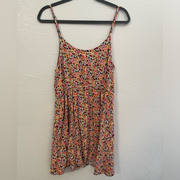 Roxy Everything Is Fine Dress Pastel Rose Floral Mini Dress Size Large - Picture 7 of 13